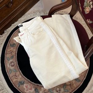Ralph Lauren Black Label Jeans cream with a white stripe down the side
